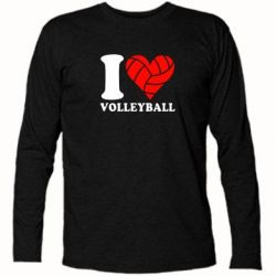Футболка с длинным рукавом I love volleyball - PrintSalon