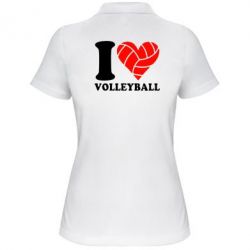Женское поло I love volleyball-PrintSalon Женское поло I love volleyball