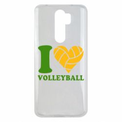 Чехол для Xiaomi Redmi Note 8 Pro I love volleyball - PrintSalon