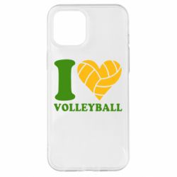 Чехол для iPhone 12 Pro Max I love volleyball - PrintSalon