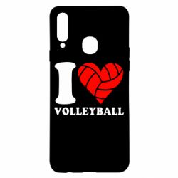 Чехол для Samsung A20s I love volleyball - PrintSalon