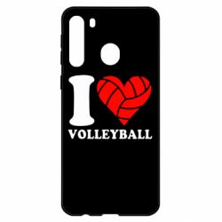 Чехол для Samsung A21 I love volleyball - PrintSalon