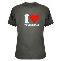 Камуфляжная футболка I love volleyball - PrintSalon