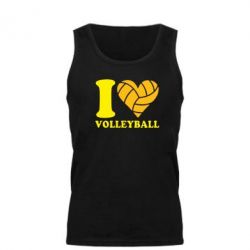 Мужская майка I love volleyball - PrintSalon