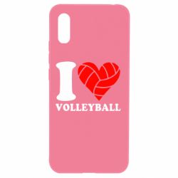 Чехол для Xiaomi Redmi 9a I love volleyball - PrintSalon