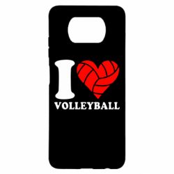 Чехол для Xiaomi Poco X3 I love volleyball - PrintSalon
