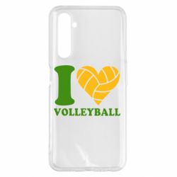 Чехол для Realme 6 Pro I love volleyball - PrintSalon