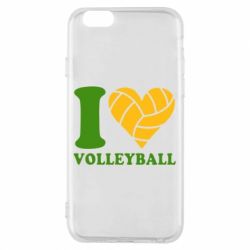 Чехол для iPhone 6/6S I love volleyball - PrintSalon
