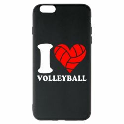 Чехол для iPhone 6 Plus/6S Plus I love volleyball - PrintSalon