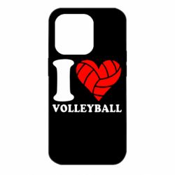 Чехол для iPhone 14 Pro I love volleyball-PrintSalon Чехол для iPhone 14 Pro I love volleyball