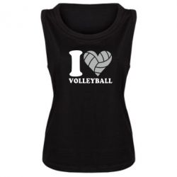 Женская майка I love volleyball - PrintSalon