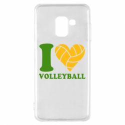 Чехол для Samsung A8 2018 I love volleyball - PrintSalon