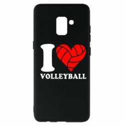 Чехол для Samsung A8+ 2018 I love volleyball - PrintSalon