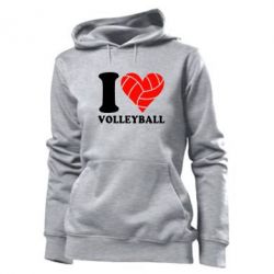Женское худи I love volleyball - PrintSalon