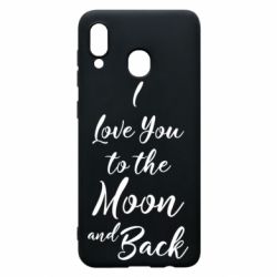 Чехол для Samsung A30 I love you to the moon and back - PrintSalon