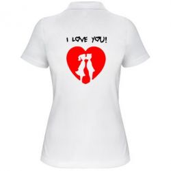 Женское поло I love you - PrintSalon