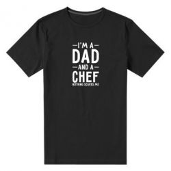 Мужская футболка премиум I'm a dad and a chef, nothing scares me - PrintSalon