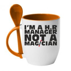 Чашка с ложкой I'm a h.r. manager not a magician - PrintSalon