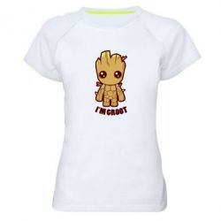 Женская футболка для спорта I'm groot - PrintSalon