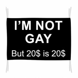 Флаг I'm not gay, but 20$ is 20$ - PrintSalon