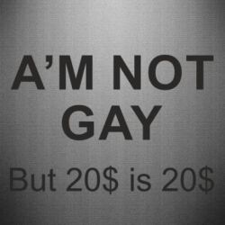 Наклейка I'm not gay, but 20$ is 20$ - PrintSalon