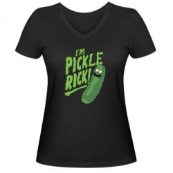 Женская футболка с V-образным вырезом I'm Pickle Rick! - PrintSalon