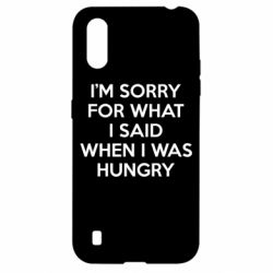 Чехол для Samsung A01/M01 I'm sorry for what i said when i was hungry - PrintSalon