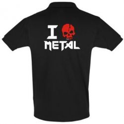 Мужское поло I love metal - PrintSalon