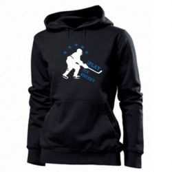 Женское худи I play hockey - PrintSalon