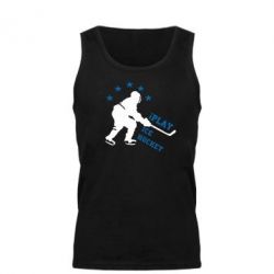 Мужская майка I play hockey - PrintSalon