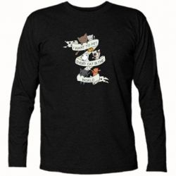 Футболка с длинным рукавом I want to open every cat in the world - PrintSalon