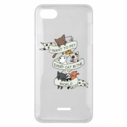 Чехол для Xiaomi Redmi 6A I want to open every cat in the world - PrintSalon