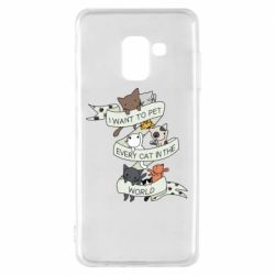 Чехол для Samsung A8 2018 I want to open every cat in the world - PrintSalon