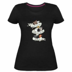 Женская премиум футболка I want to open every cat in the world - PrintSalon