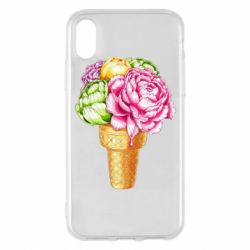Чехол для iPhone X/Xs Ice cream flowers - PrintSalon