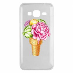 Чехол для Samsung J3 2016 Ice cream flowers - PrintSalon