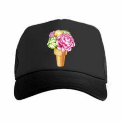 Кепка-тракер Ice cream flowers - PrintSalon