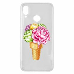 Чехол для Huawei P Smart Plus 2018 Ice cream flowers - PrintSalon