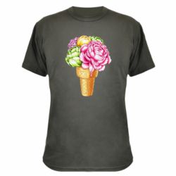 Камуфляжная футболка Ice cream flowers - PrintSalon