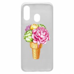 Чехол для Samsung A40 Ice cream flowers - PrintSalon