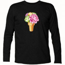 Футболка с длинным рукавом Ice cream flowers - PrintSalon