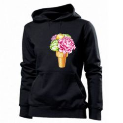 Женское худи Ice cream flowers - PrintSalon