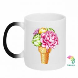 Чашка-хамелеон Ice cream flowers - PrintSalon
