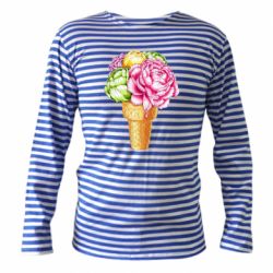 Тельняшка с длинным рукавом Ice cream flowers - PrintSalon