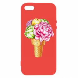 Чехол для iPhone5/5S/SE Ice cream flowers - PrintSalon