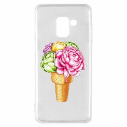 Чехол для Samsung A8 2018 Ice cream flowers - PrintSalon