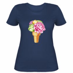 Женская футболка Ice cream flowers - PrintSalon