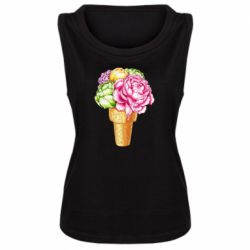 Женская майка Ice cream flowers - PrintSalon