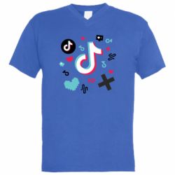 Мужская футболка  с V-образным вырезом Icons TIK TOK - PrintSalon
