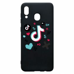 Чехол для Samsung A20 Icons TIK TOK - PrintSalon